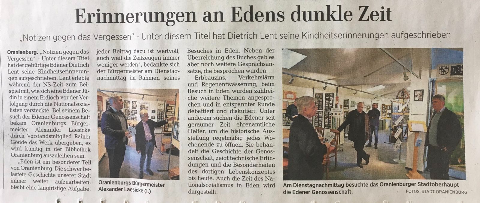 Bürgermeister in Eden