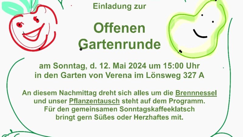 Einladung zur Offenen Gartenrunde im Mai