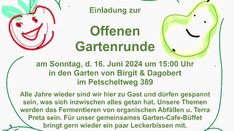 Einladung zur Offenen Gartenrunde im Juni