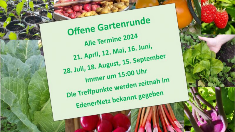 Offene Gartenrunde  –  Alle Termine 2024