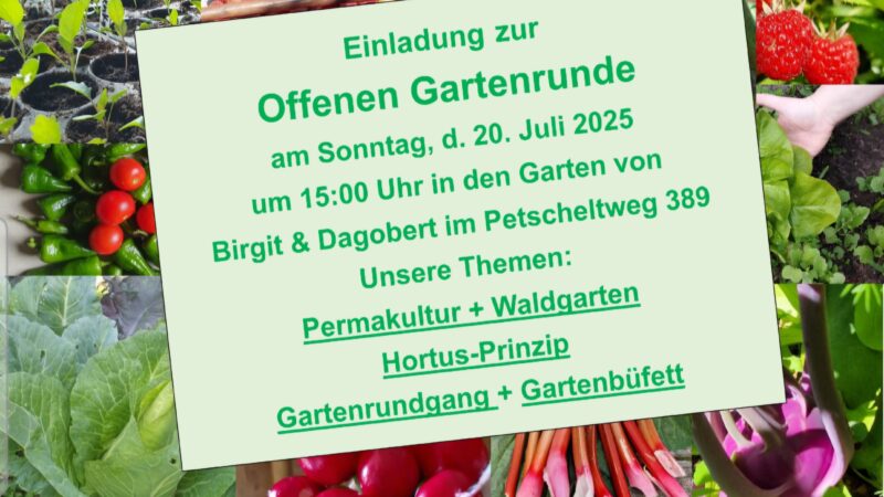 Einladung zur Offenen Gartenrunde im Juli